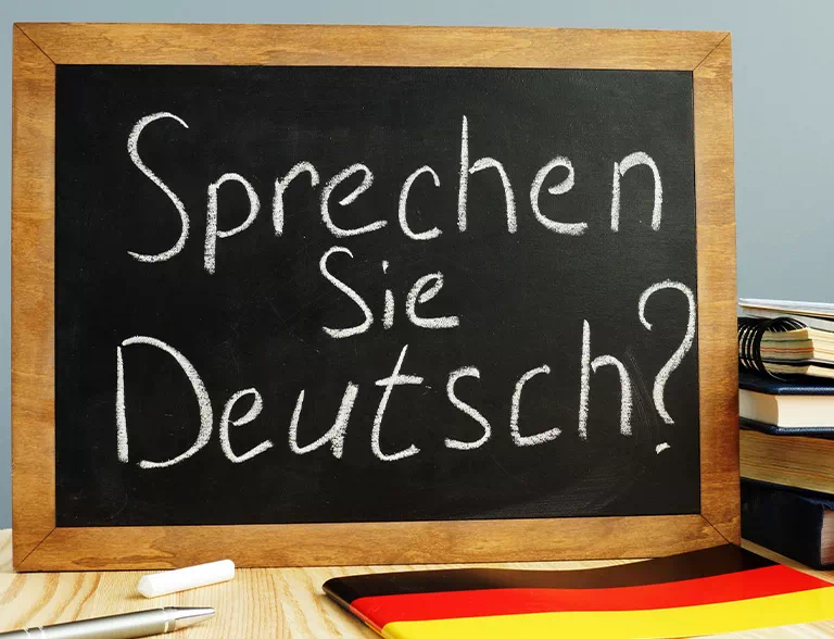 tablica z tekstem w języku niemieckim